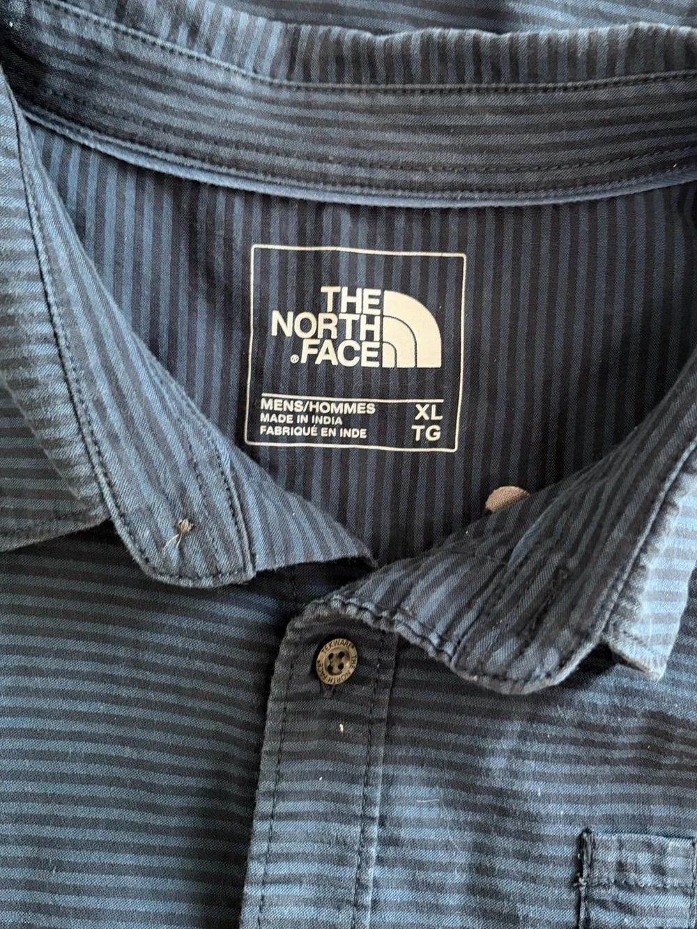 The North Face Blue Long-Sleeve Striped Button-Up Shirt, Size: XL